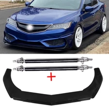 Front Bumper Lip Splitter Spoiler Glossy Black Body Kit For Acura ILX 13-19