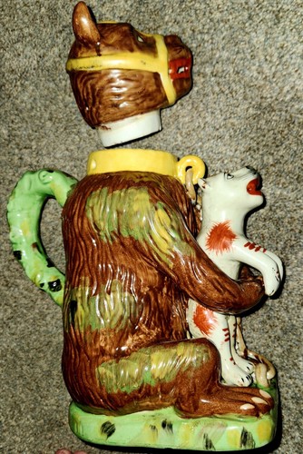 RARO STAFFORDSHIRE Oso Cebo Jarra con Perro Perla Publicidad* Grasa de Oso - Imagen 5 de 11
