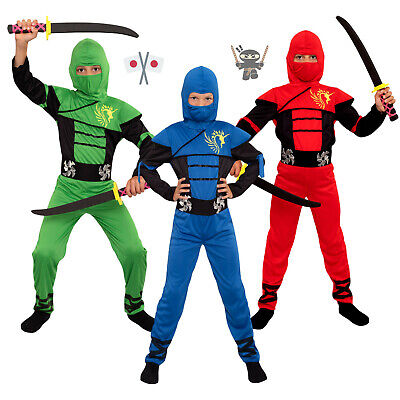 Brandsseller Jungen Kostüm Ninja Verkleidung Karneval Fasching Kinderparty