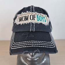 MOM OF BOYS WOMENS DISTRESSED ADJUSTABLE STRAPBACK BASEBALL HAT/CAP, OUTDOOR