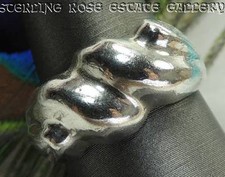 Scalloped Wave Modern Sterling Silver 0.925 Estate Band RING size 7