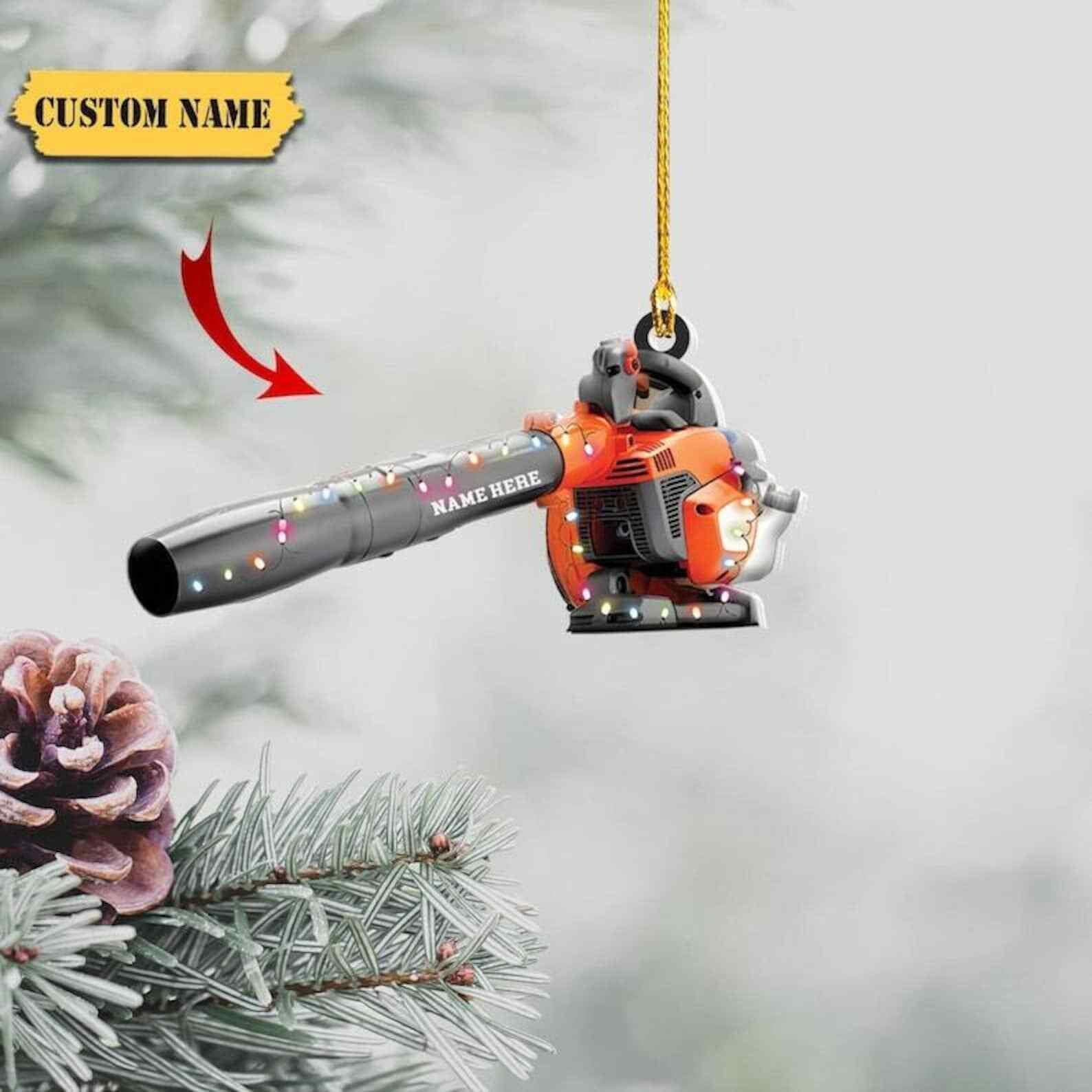 Personalized Leaf Blower Christmas Ornament 2d Leaf Blowers Christmas Light