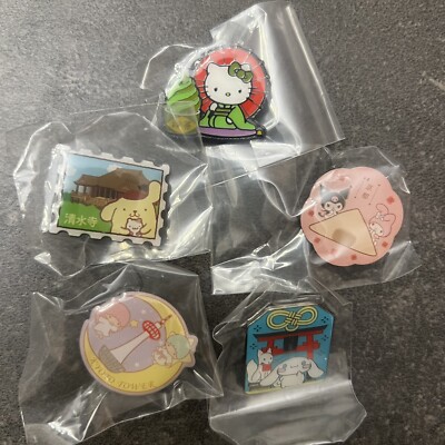 Sanrio Hello Kitty Local Pins Badge Set Kyoto Limited Matcha Soft Serve Kuromi 5