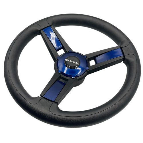 Giazza Golf Cart Steering E-Z-GO HUB Soft Touch Rim ABS Spokes - Blue Inserts - Picture 5 of 16