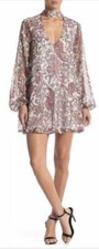 Show Me Your MuMu Dress L Large Josephine Presley Paisley Bell Sleeve New