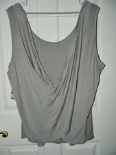 NWT ACTIVE LIFE women's Gray CROSS OVER Draped BACK Ultra Soft TOP* XXL