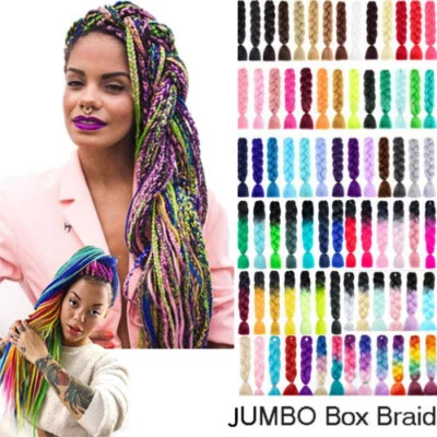MARKENLOS 24 " Jumbo Flechtend Haarverlängerung Afro Box Braids Ombre Rainbow Hochwertig↑