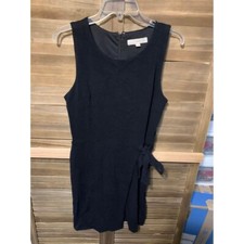 Loft Faux Wrap Style Dress Business Casual Retro Y2K Black Women's Sz 10P Petite