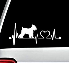 Schnauzer Heartbeat Dog Decal Sticker Auto Window Art Pet Gift Accessory K1036