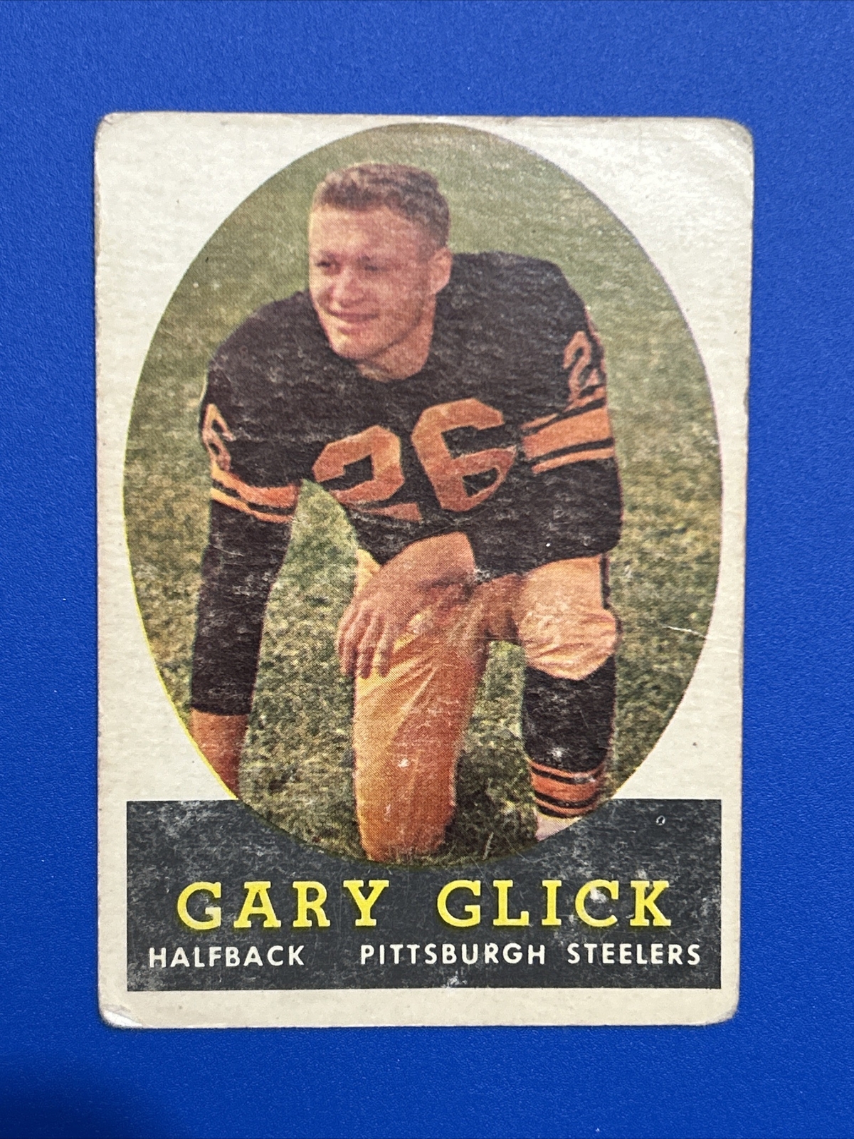1958 Topps - #19 Gary Glick (RC). Rookie Card. Pittsburgh Steelers