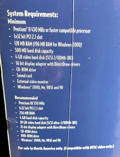 FACTORY SEALED Pinnacle Systems DV500 Plus Real Time Editing, Adobe Premiere 6.0 - Picture 3 of 5