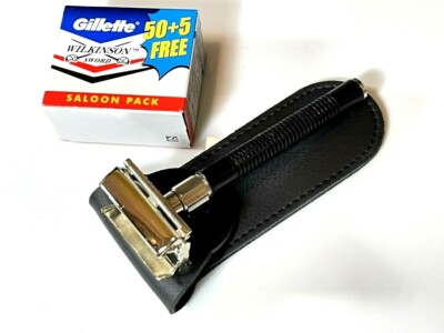 Twist Open Butterfly Safety Razor  55 Double Edge Blades Shaving wilkinson Sowrd