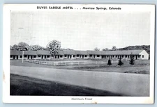 Manitou Springs Colorado CO Postcard Silver Saddle Motel Exterior Building c1940