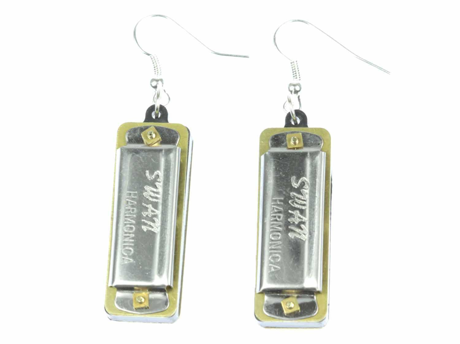 Playable Harmonica Earrings with Box for Music Lovers