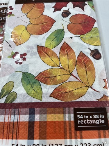 4 Paper Table Cover Thanksgiving Fall Size 54in x 88in Rectangle Party Supplies - Picture 5 of 15