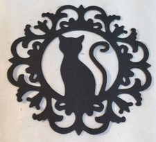 Halloween Die Cuts  Spooky Cat Cameo  Set of 12  Black or White Cardstock 