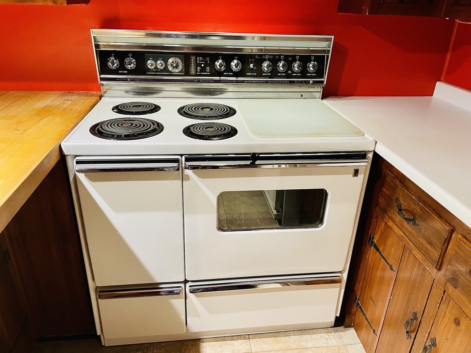 JCP68 001WH Vintage Stove Range GE P7 40" Double Oven Working eBay