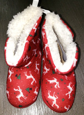 boys size 10 NEW NWT CHRISTMAS SLIPPERS TREES fleece lined CUTE 