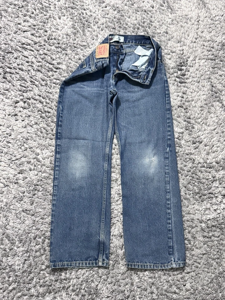 Levi’s Jeans 505 Niños 28x27 (16Reg) Azul Medio Recto Vintage Denim Etiqueta Roja Foto 2 de 4