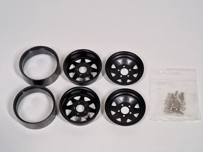 AMEWI 2x Stahlfelgen Beadlock Felgen 1.9 1:10 Anhänger Trailer Crawler LKW RcModellbau