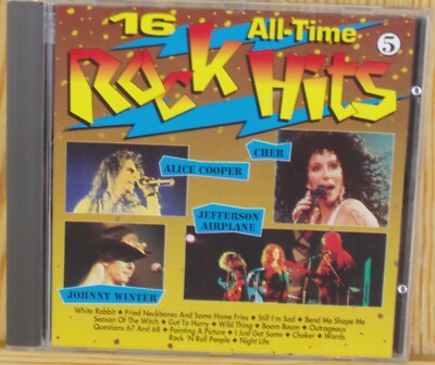 16 all-time rock hits Johnny WINTER, JEFFERSON AIRPLANE, CHER, Alice COOPER