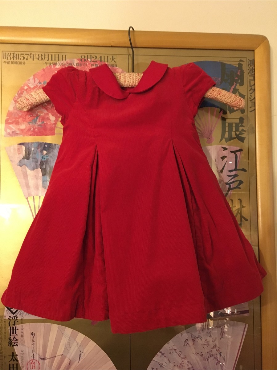 Ralph Lauren Baby 12m Red Corduroy *Lined X-Mas Party Holiday Dress *See Pics