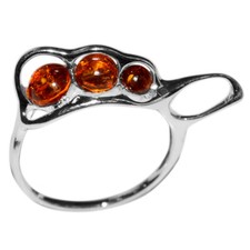 2.3g Authentic Baltic Amber 925 Sterling Silver Ring Jewelry N-A7413 s.6