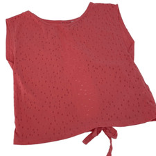 Z By Zella Womens Cutout Open Tie Back Top Yoga Workout Sleeveless Pink Medium