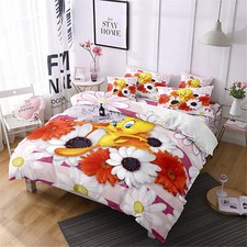 06 Cartoon Tweety Bettwäsche Set Kissenbezüge 80x80 Anpassbar Bettbezug 135x200