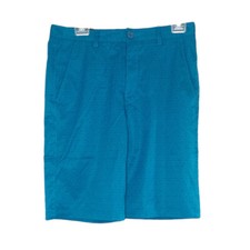 NWT Under Armour Youth Boy  s Teal Blue Shorts Geo Print Mesh Pockets Sz 18 NEW