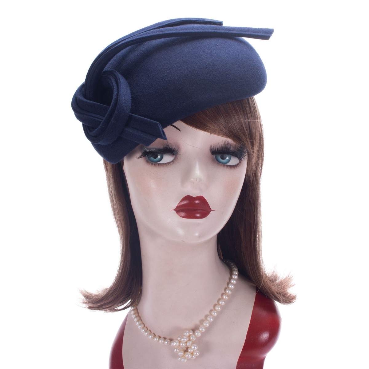 6127 Womens Teardrop Wool Felt Fascinator Tam Beret Casque Cocktail Hat Lawliet Womens Teardrop Wool Felt Fascinator Tam Beret  main image 2