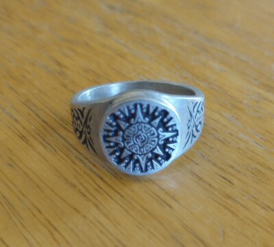 Mayan Sun Ring Detailed Maya Calandar Aztec available sizes 7 to 14 RM118