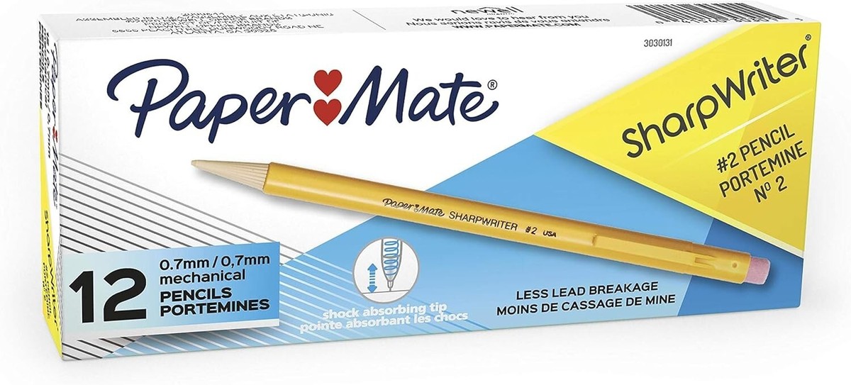 Paper Mate SharpWriter Mechanical Pencils, HB #2, Yellow
