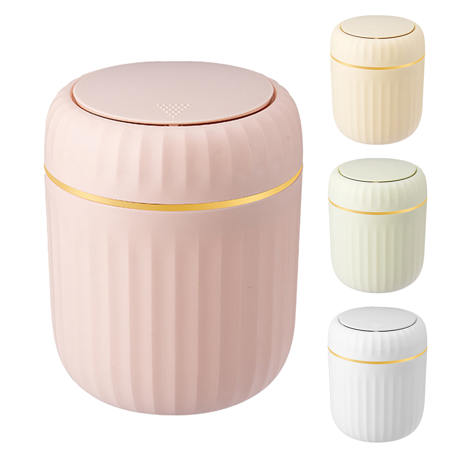 1x Mini Waste Bin Trash Can Desktop Garbage Basket Press Type Lid Trash Can