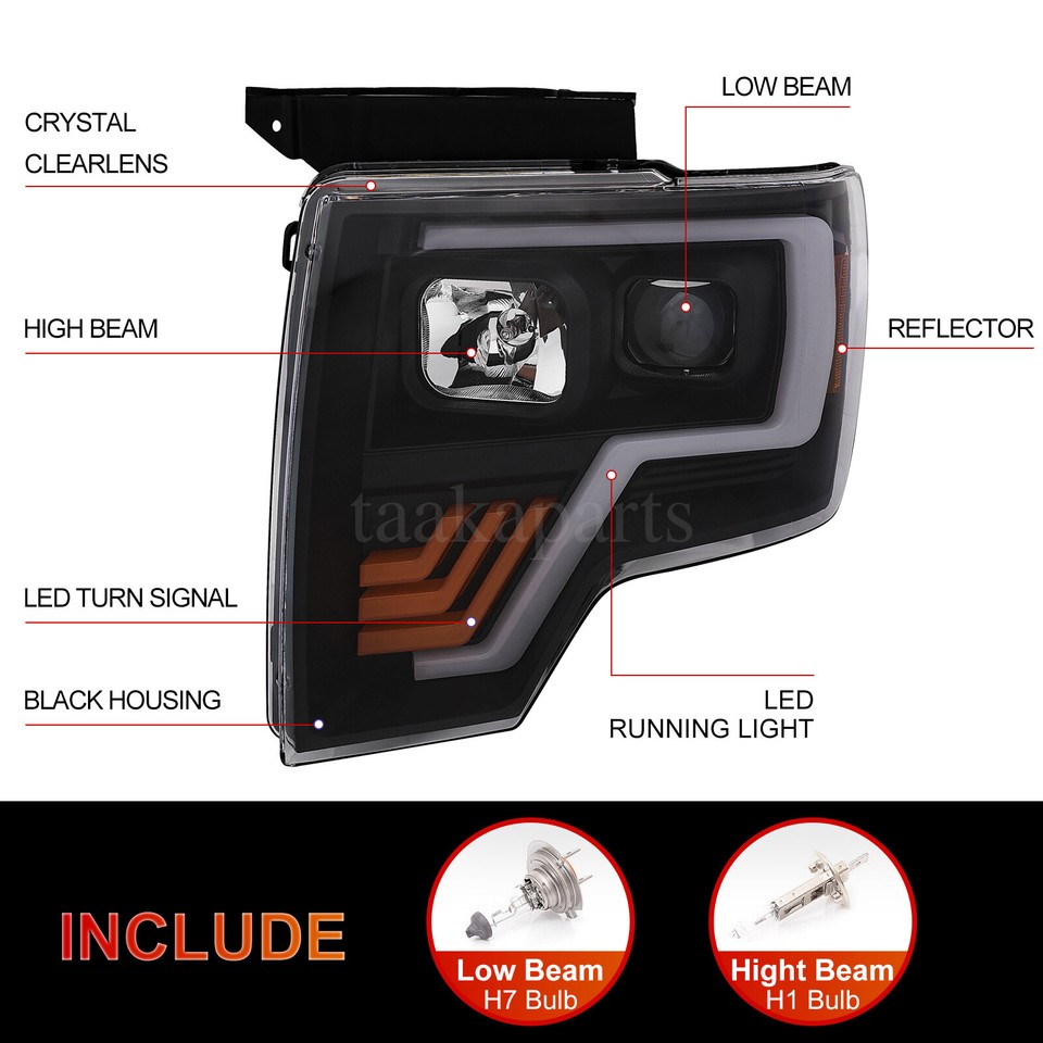 09-14 Ford F150 Pickup 2d/4d Black Led Strip Plank Style Ysz | Meses Sin Interés - Foto 8