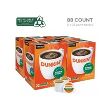 Dunkin' Decaf Coffee, Medium roast, 88 Kcup. Free Shipping
