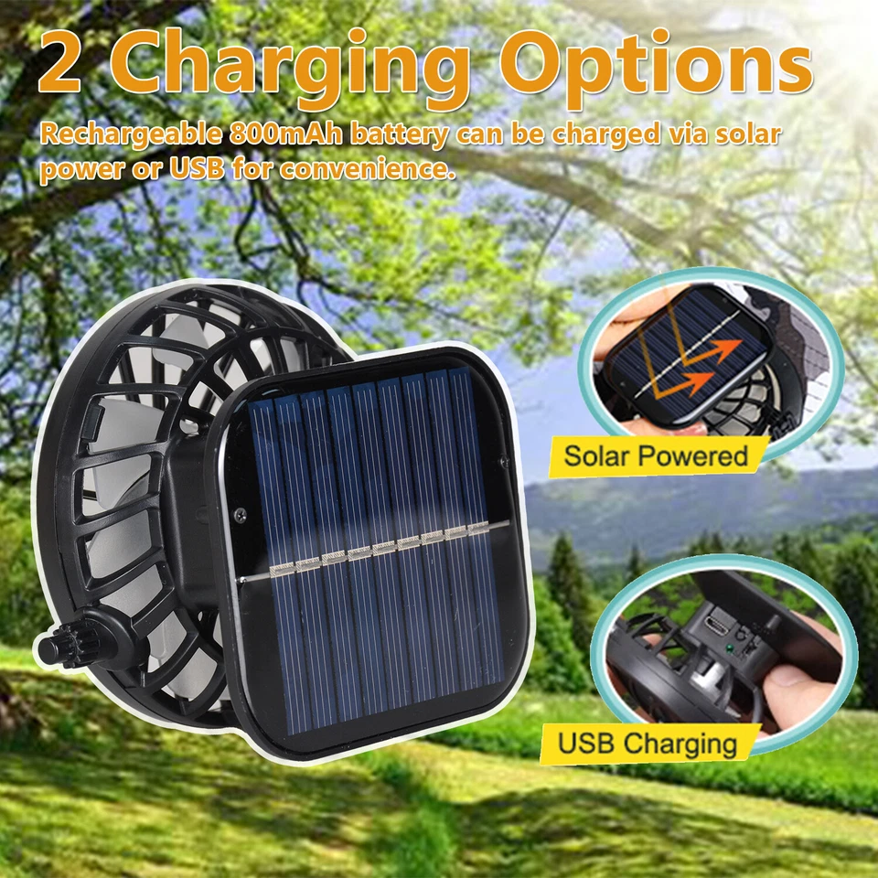 Solar Fan Hat Men Wide Brim Sun Fishing Outdoor Bucket Rechargeable With 2 Fan - Image 4 of 4