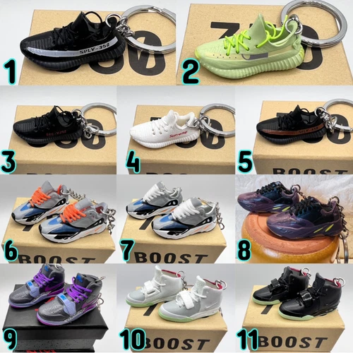 AF, Jordan 2-12, YZY Key Chains Collectible Mini Shoe Keyring W/ Display Box