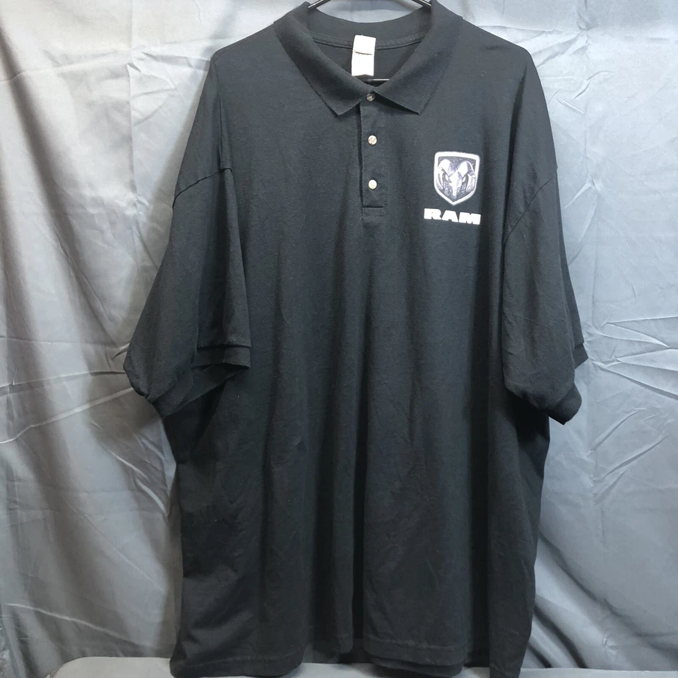 Camisa polo vintage con logotipo Dodge Ram para hombre 4XL negra Gilden mezcla seca Foto 2 de 4