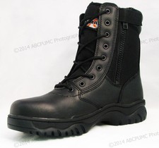NIB Men's Tactical Boots 8" Black Combat Military Work Shoes Zipper, Sizes:6-15