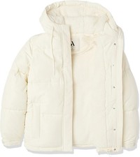 Bnwt Sherpa-lined Water-repellent Hooded Puffer Jacket Xl 16/18 Ivory Rrp £89.30