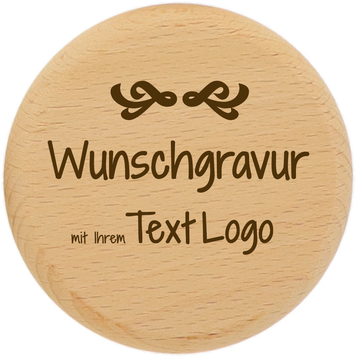 Bierglasdeckel mit Wunsch-Gravur Bierdeckel Glasdeckel Buche D 10 cm - ab 1,24 €