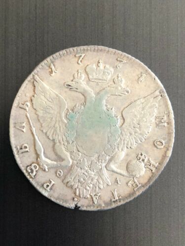 1774 Russian Empire 1 Ruble Russia 1774-SPB FL Catherine II 1774 CПБ-ФЛ - Picture 1 of 2