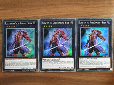 3x Yu-Gi-Oh! SPWA-DE012 Schatten der Sechs Samurai - Shien Super Rare NM 1st