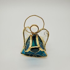 Gold Tone and Stained Glass Angel Votive Tealight Holder