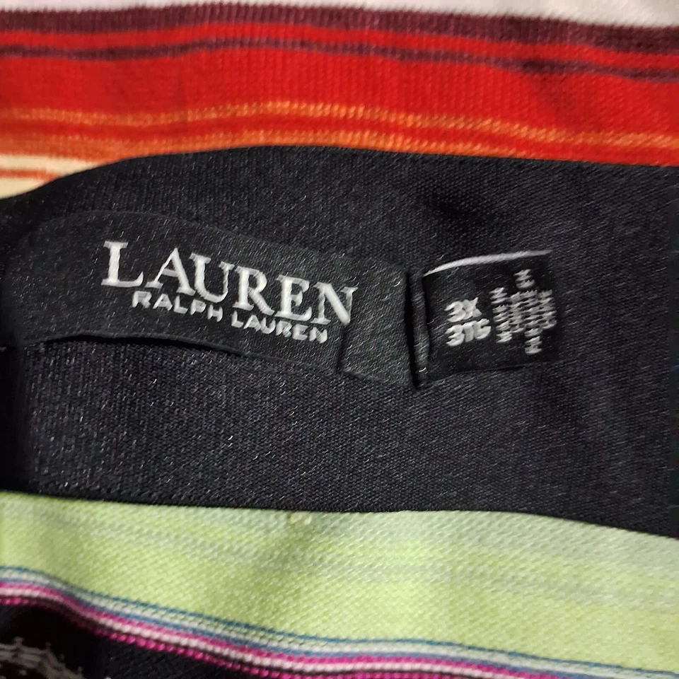 Falda Lápiz Lauren Ralph Lauren Rayas Mezcla Lino Para Mujer Azteca Boho 3X Foto 2 de 4