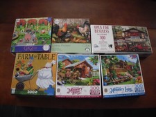 Lot of 6 300 pc Jigsaw Puzzles Mixed Brands