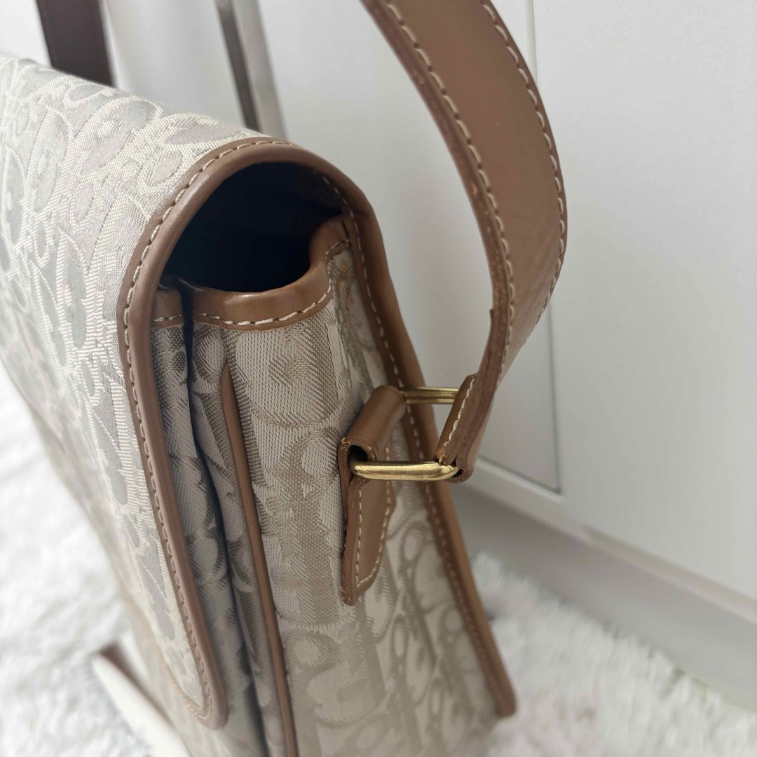 Dior Trotter Pattern Shoulder Bag Beige 090841 — image 4