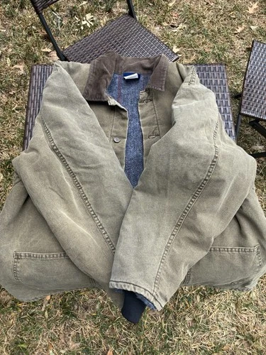 Vintage Dickies Chore Jacket Men’s Xl Olive Green with Corduroy Collar 90s image 7