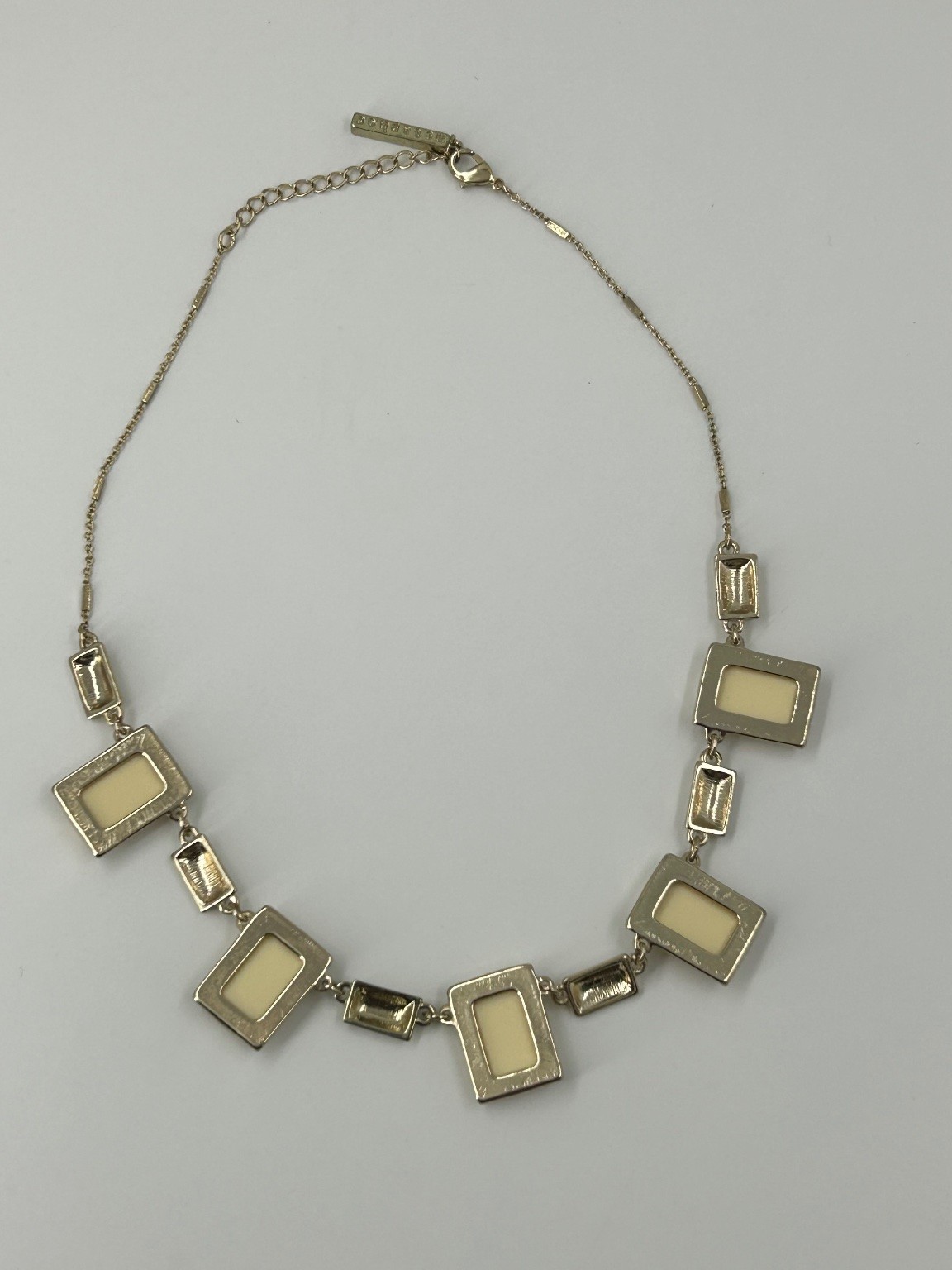Metaphor Rectangular Statement Necklace Gold Tone… - image 2
